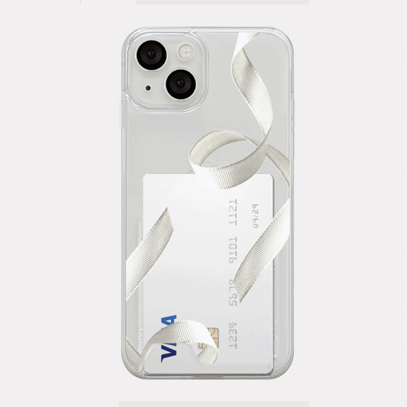 drop ribbon design [clear hard storage phone case]