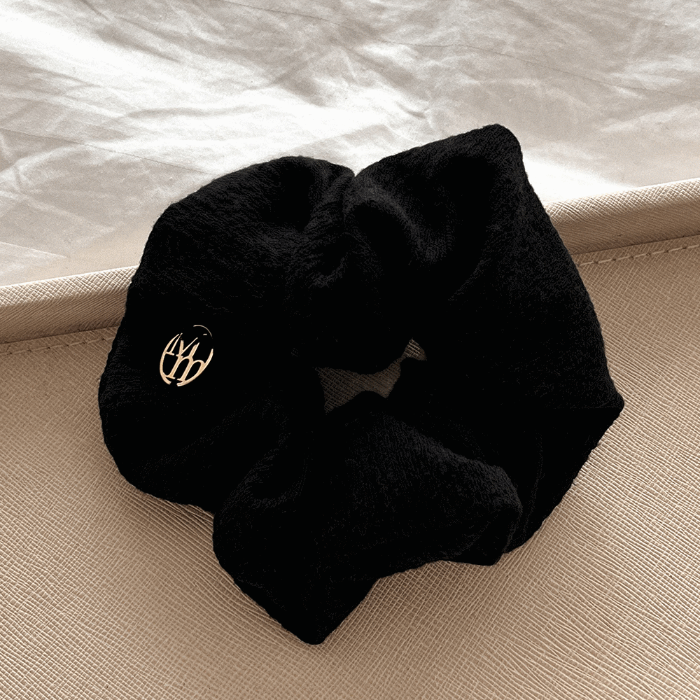 black tweed scrunchie