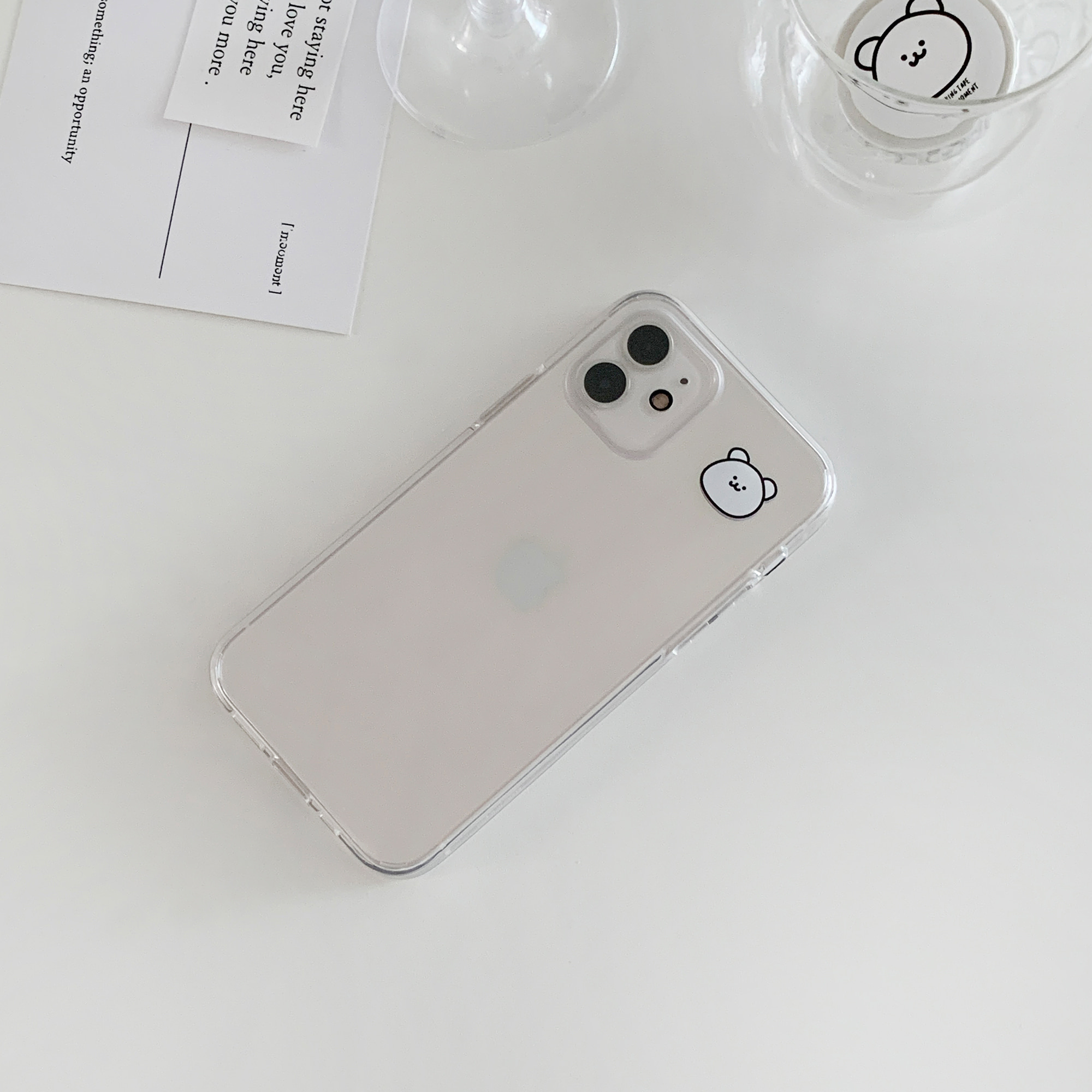 side face momo bear design [glossy mirror phone case]