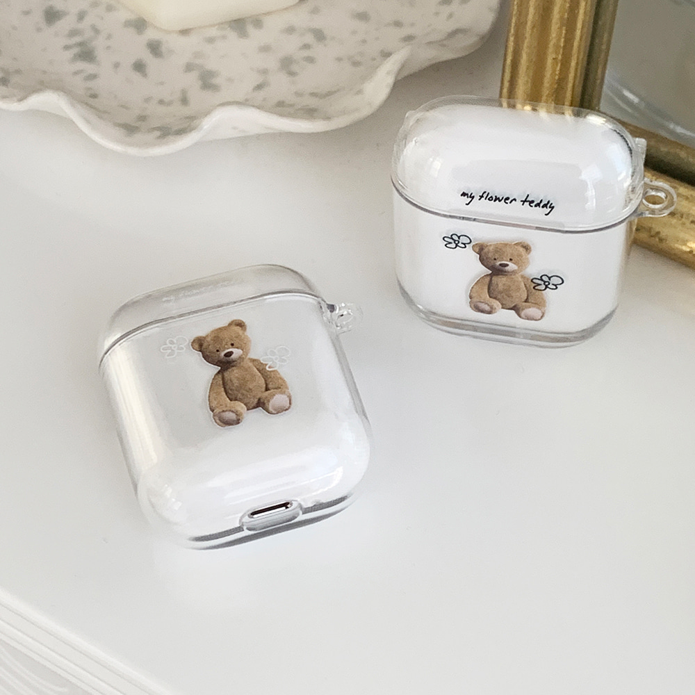 my flower teddy design [clear airpods case series]
