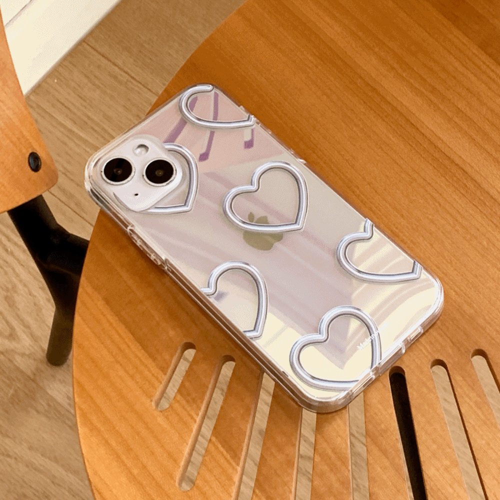 heart chain pattern design [glossy mirror phone case]