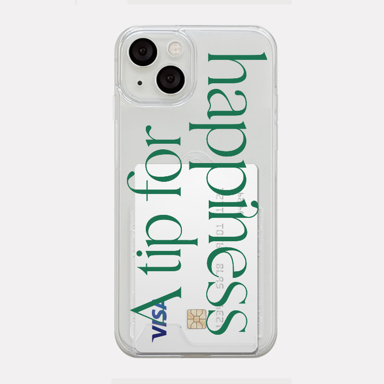 happiness lettering design [clear hard card storage phone case]