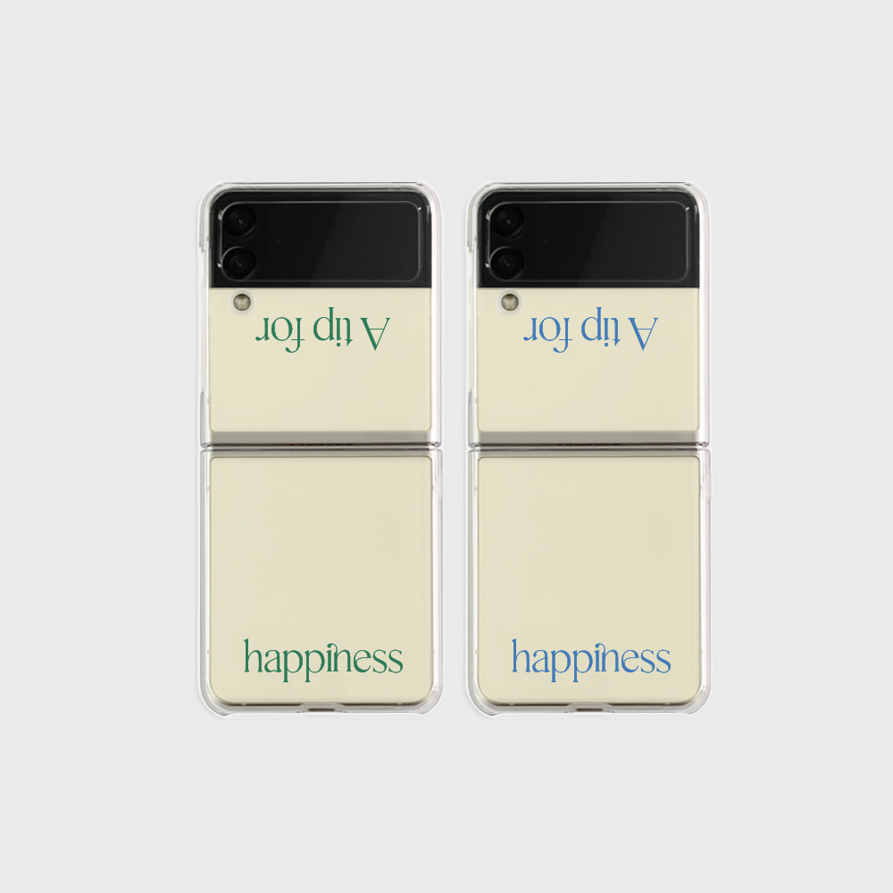 happiness lettering design [zflip3 clear hard phone case]