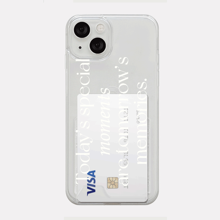 special moment lettering design [clear hard card storage phone case]