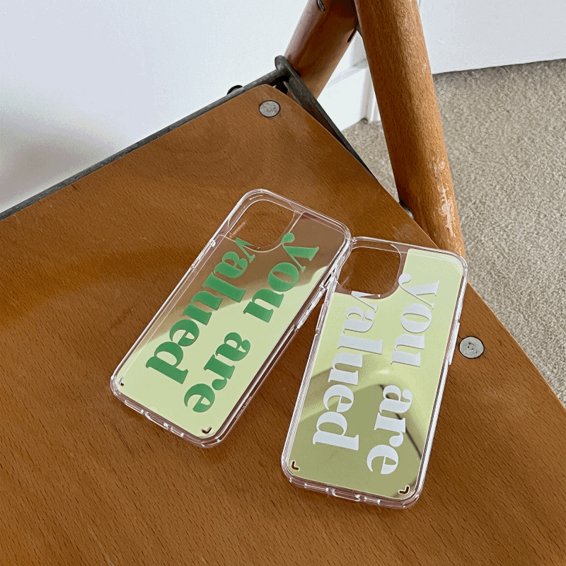 valued green lettering design [glossy mirror phone case]