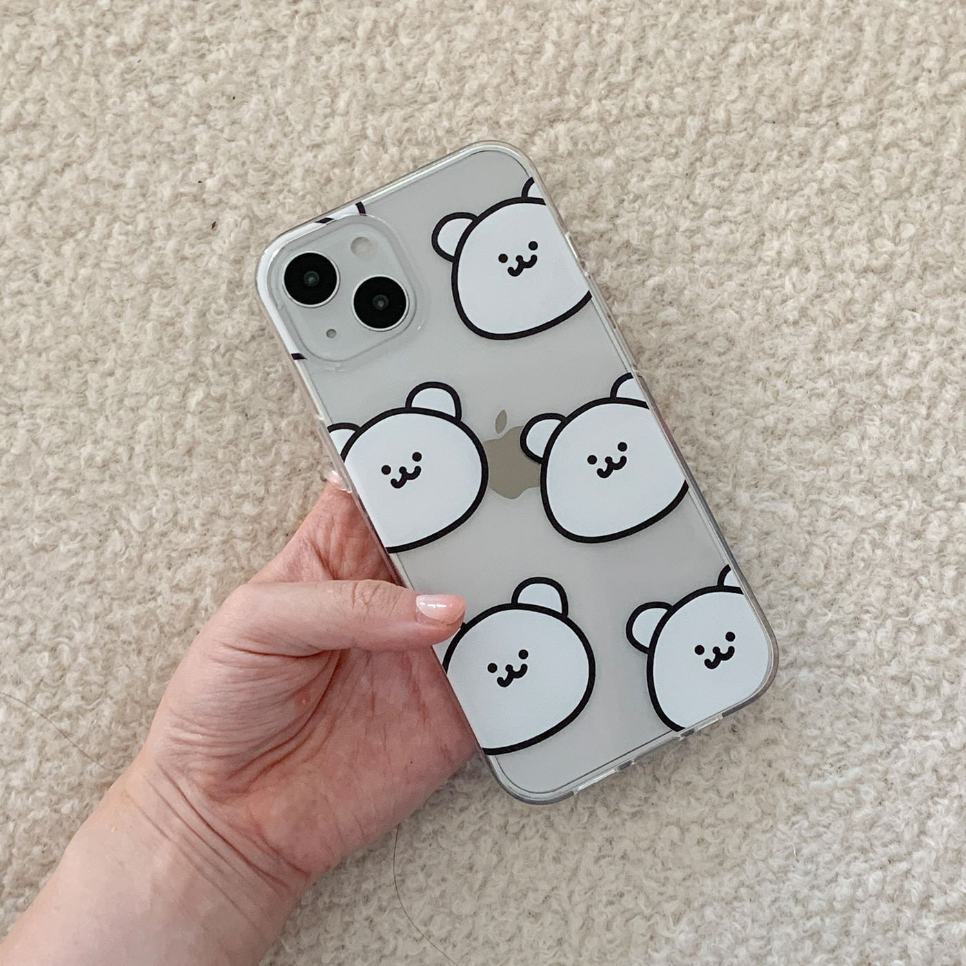 line face momo bear pattern design [clear phone case]