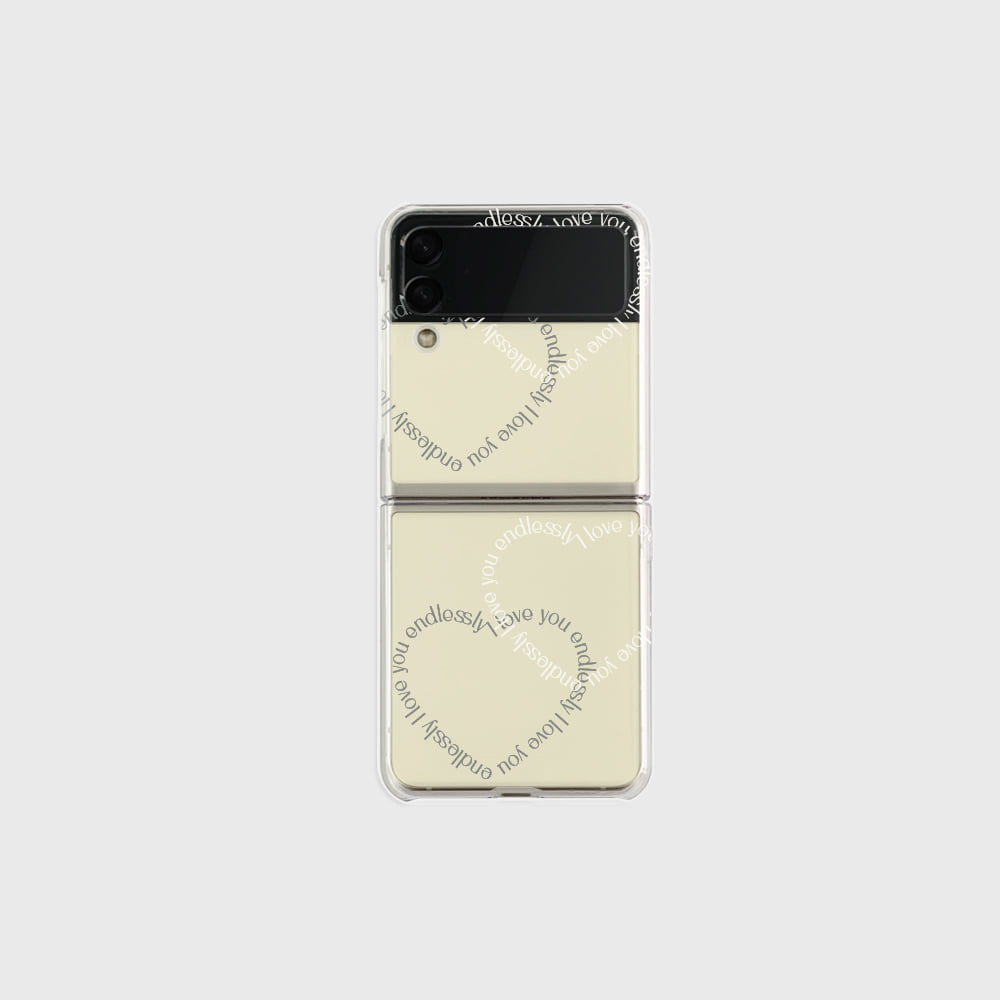 double heart lettering design [zflip clear hard phone case]