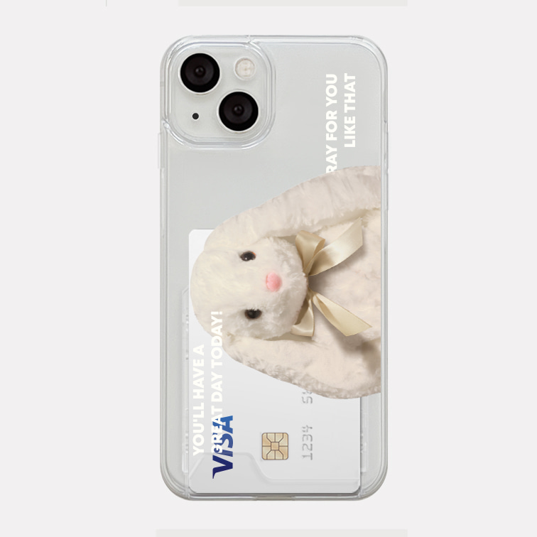 pray for you rabbit design [clear hard storage phone case]