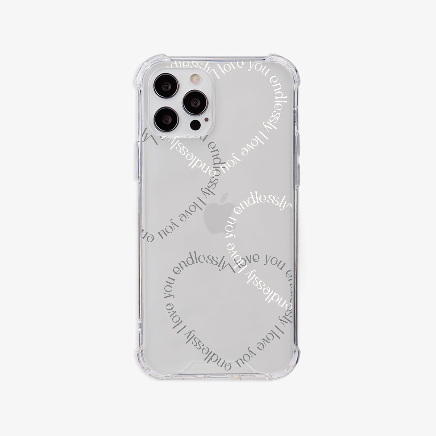 double heart lettering design [tank clear hard phone case]