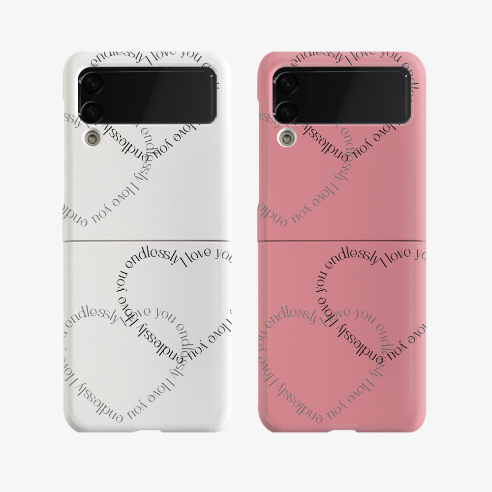 double heart lettering design [zflip hard phone case]