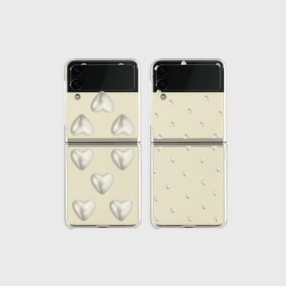 heart pearl pattern design [zflip clear hard phone case]