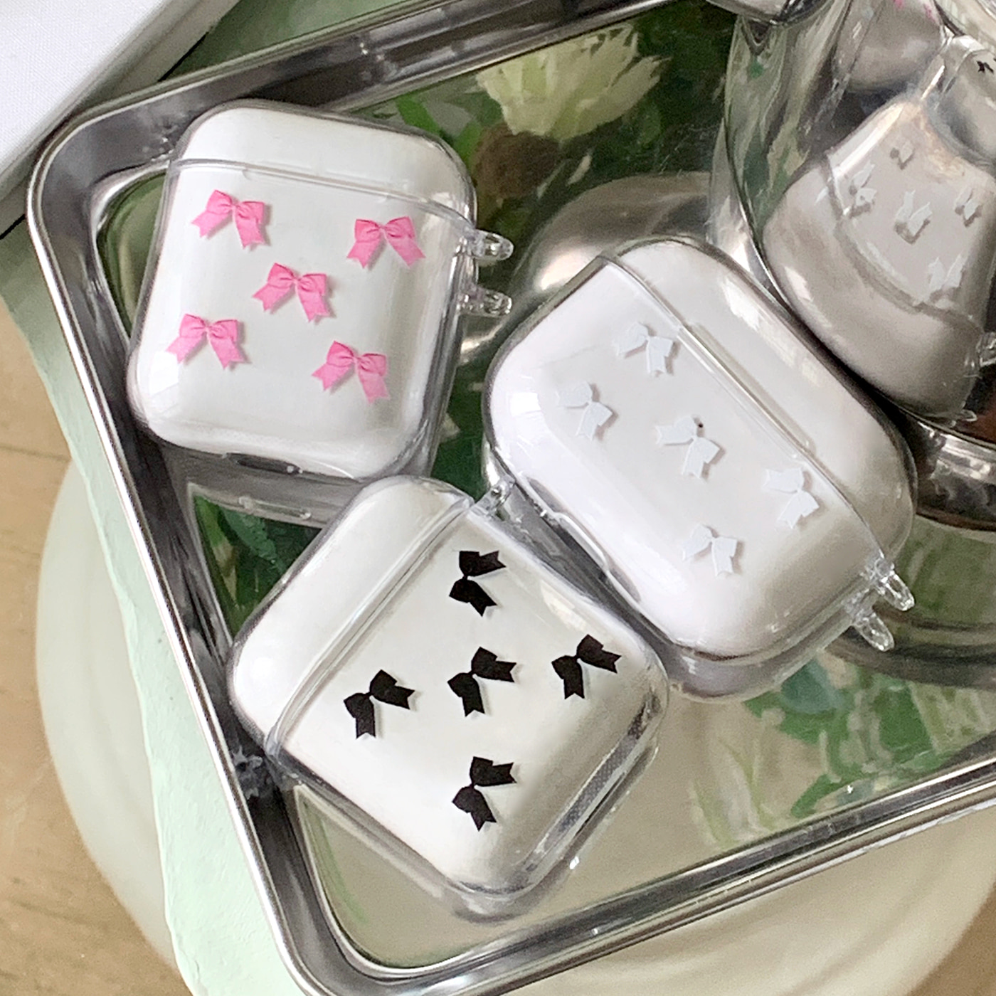 small ribbon pattern design [clear airpods case series]