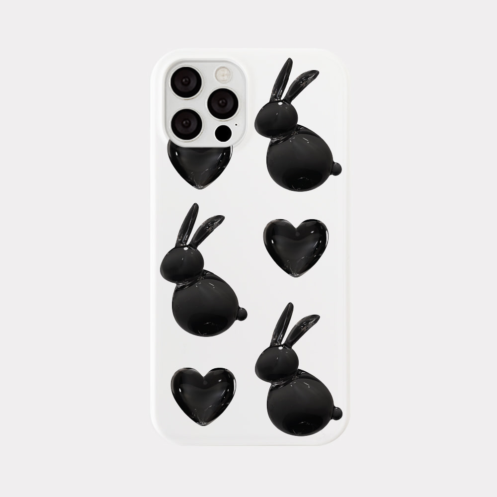 heart rabbit pattern design [hard phone case]