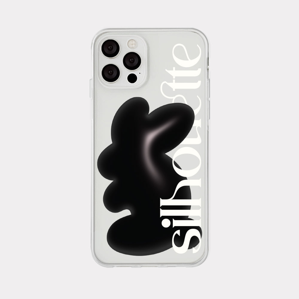 rabbit silhouette lettering design  [clear phone case]
