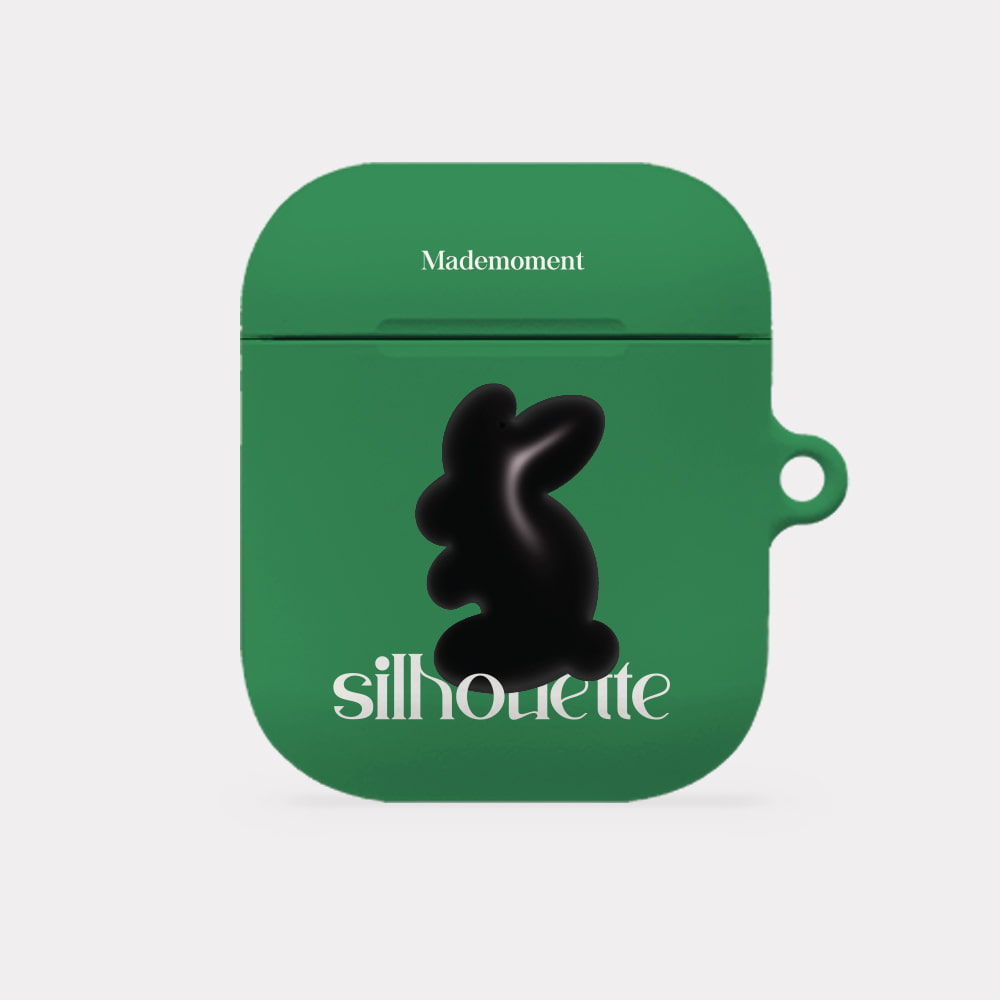 rabbit silhouette lettering design [hard airpods case series]