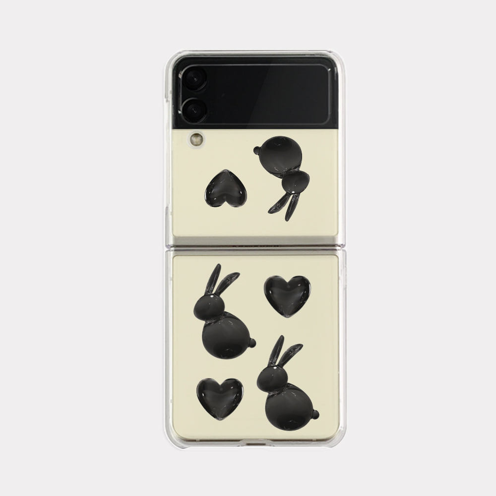heart rabbit pattern design [zflip clear hard phone case]