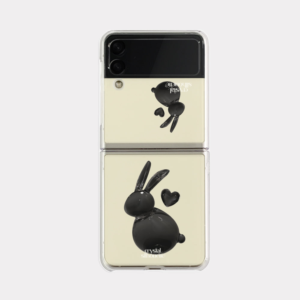 heart rabbit design [zflip clear hard phone case]