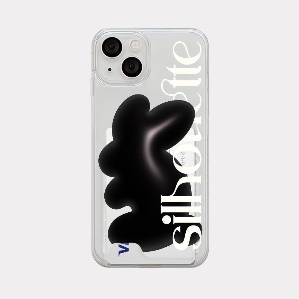 rabbit silhouette lettering design [clear hard storage phone case]