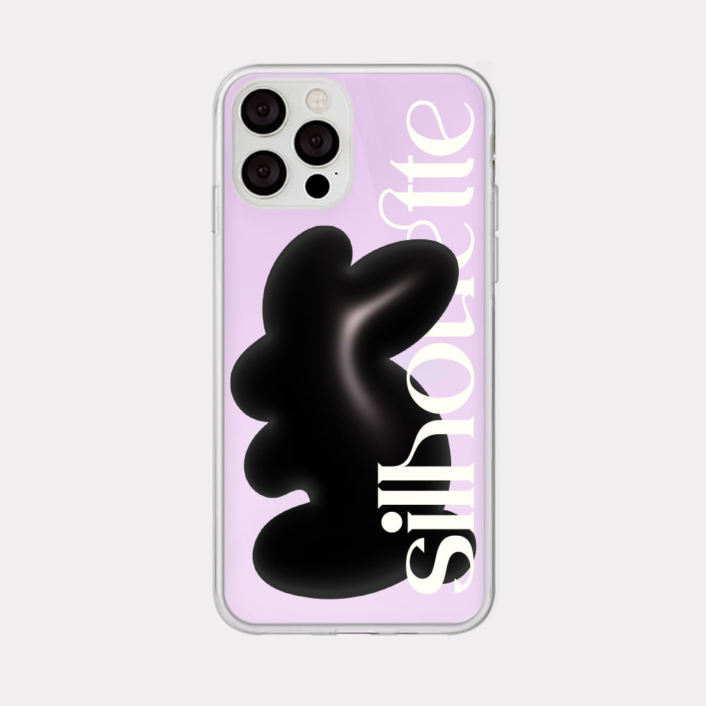 rabbit silhouette lettering design [glossy mirror phone case]