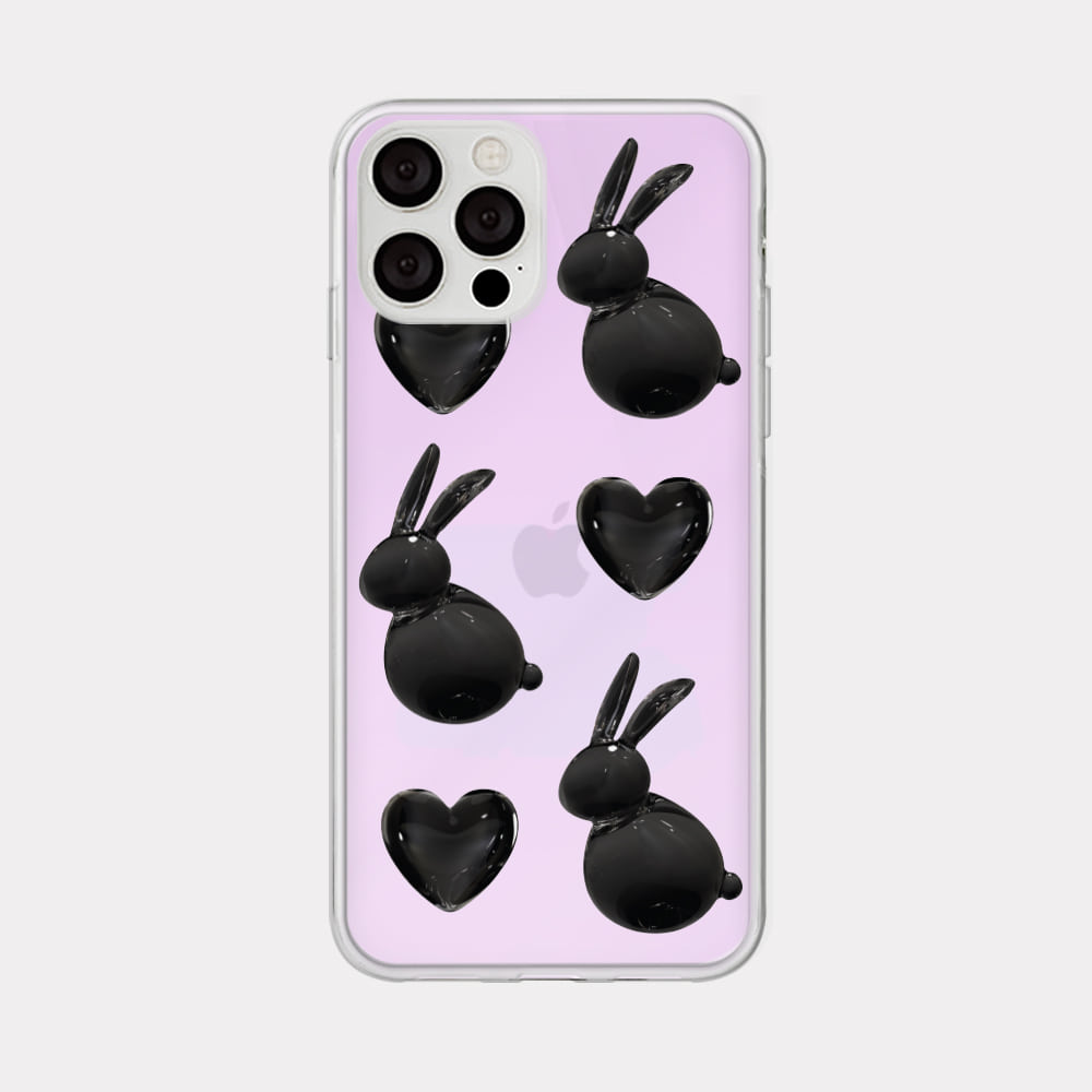 heart rabbit pattern design [glossy mirror phone case]