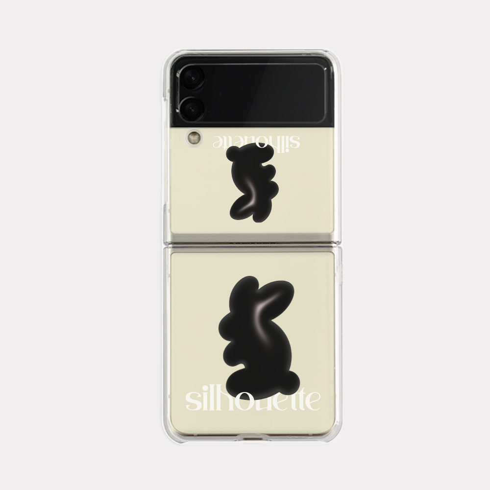 rabbit silhouette lettering design [zflip clear hard phone case]