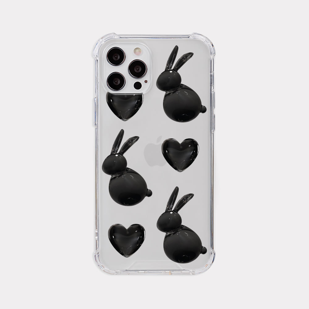 heart rabbit pattern design [tank clear hard phone case]