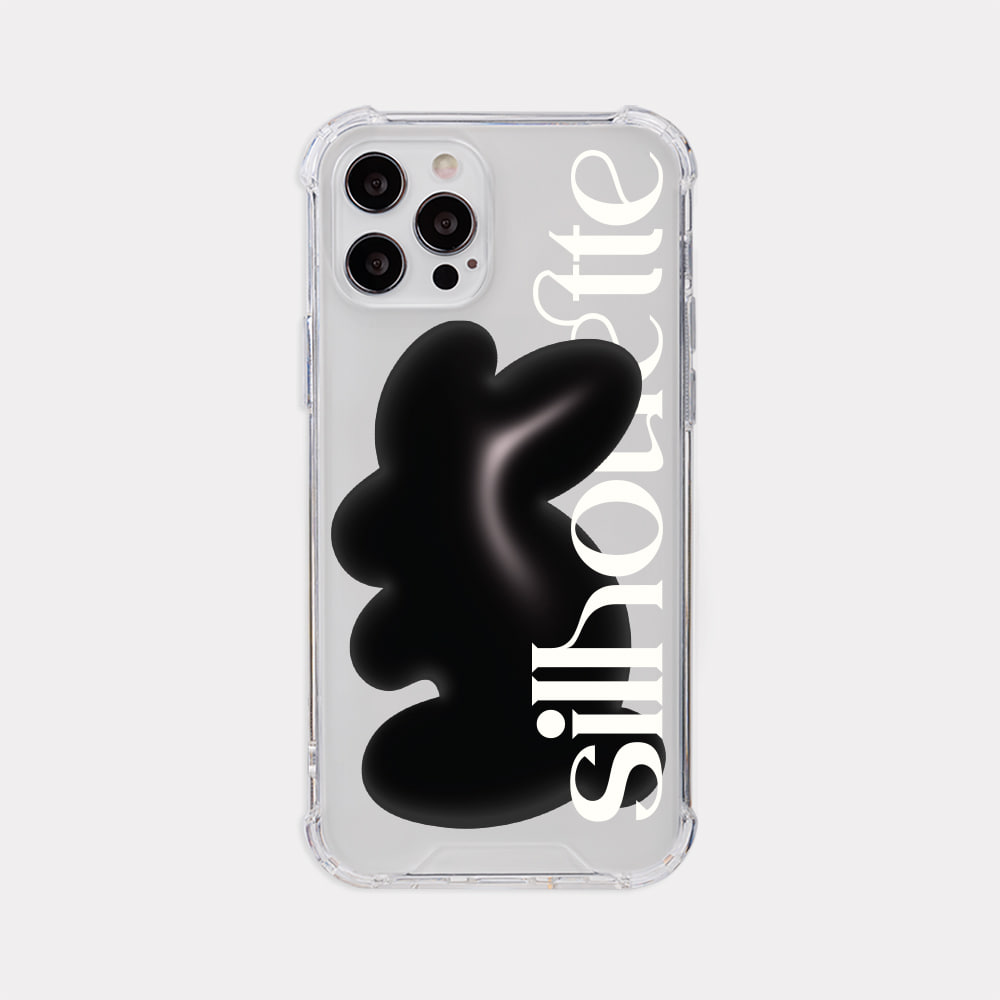 rabbit silhouette lettering design [tank clear hard phone case]
