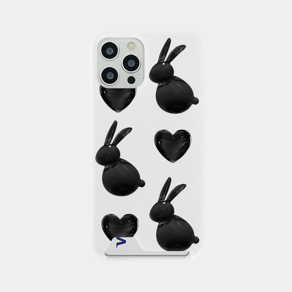heart rabbit pattern design [card storage phone case]