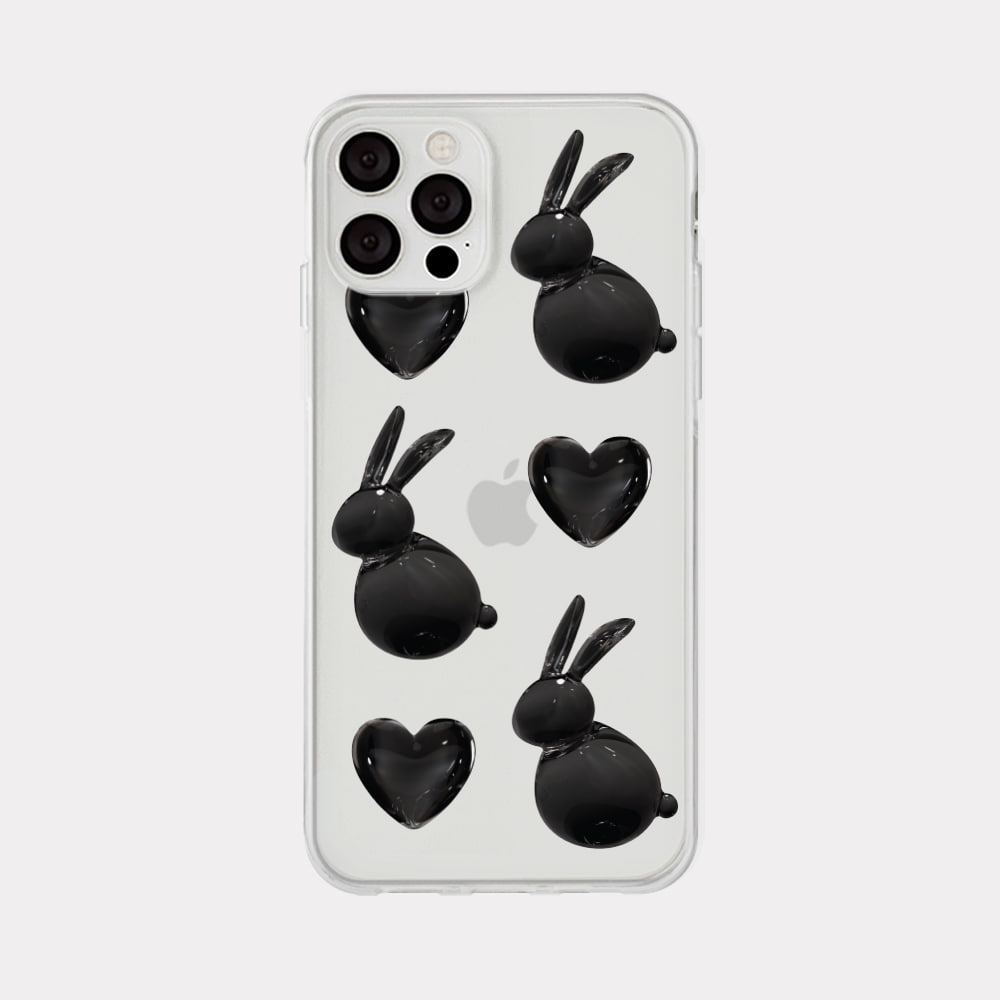 heart rabbit pattern design  [clear phone case]