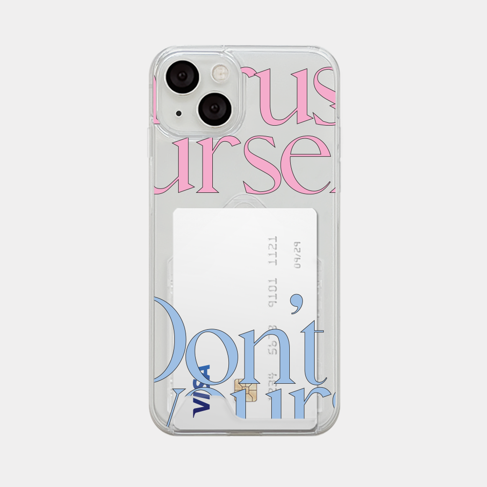 dont rush lettering design [clear hard storage phone case]