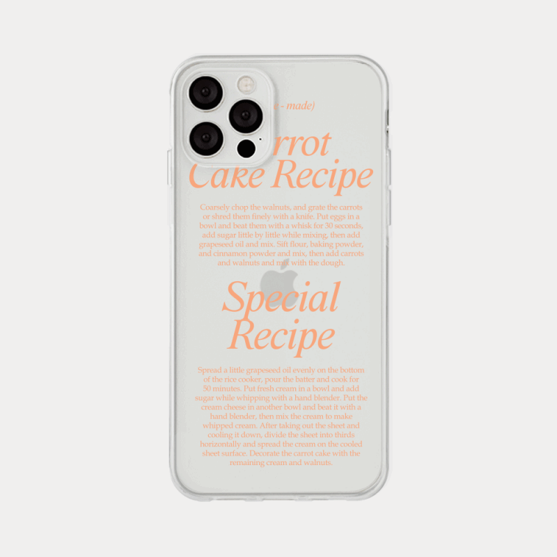 cake recipe lettering design [clear phone case]