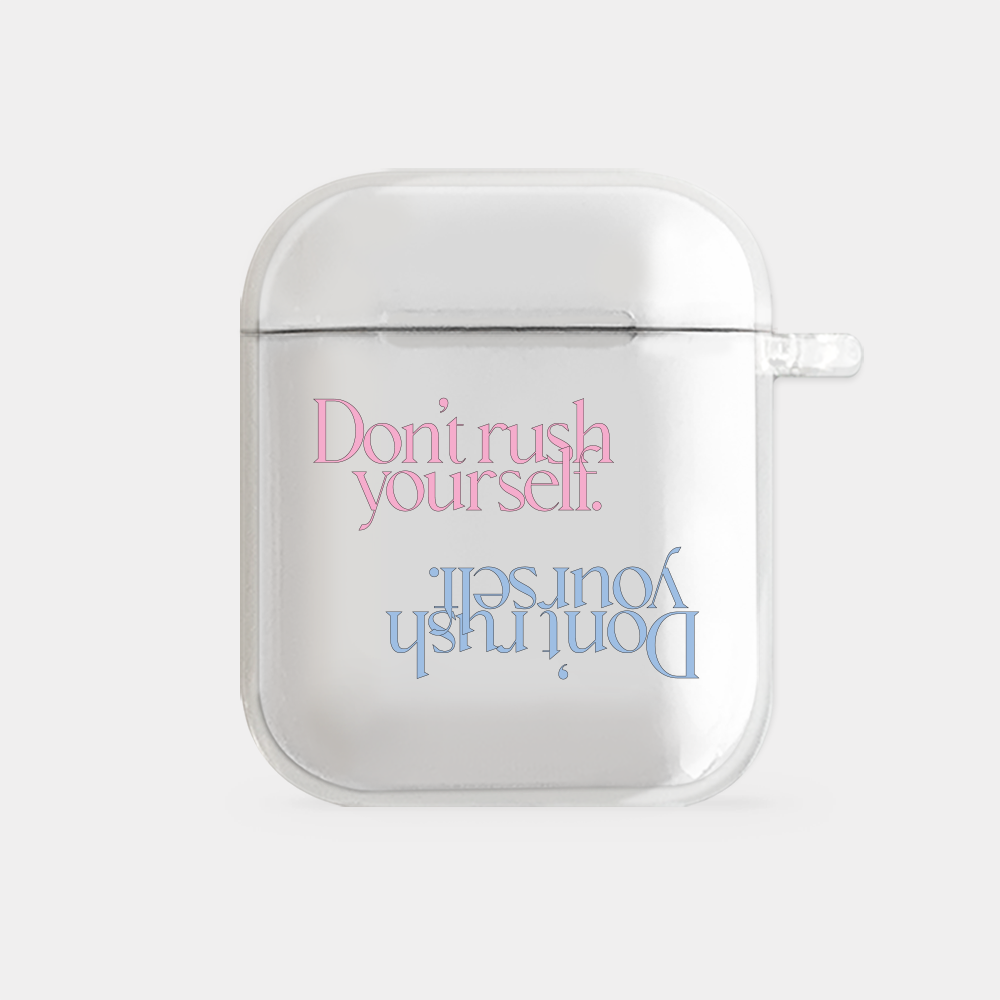 dont rush lettering design [clear airpods case series]