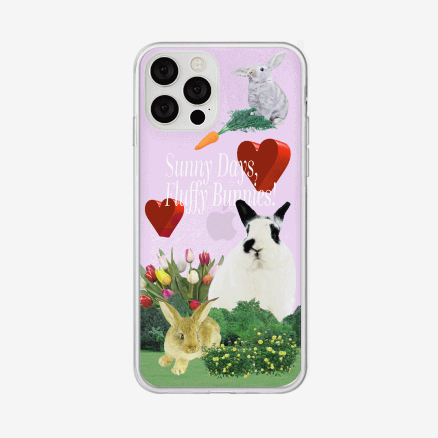 fluffy bunnies design [glossy mirror phone case]