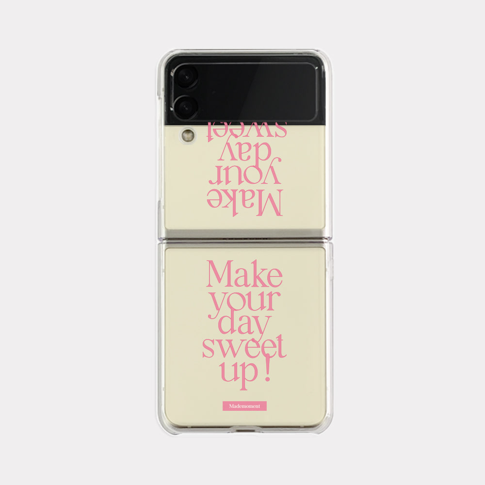 sweet up lettering design [zflip clear hard phone case]