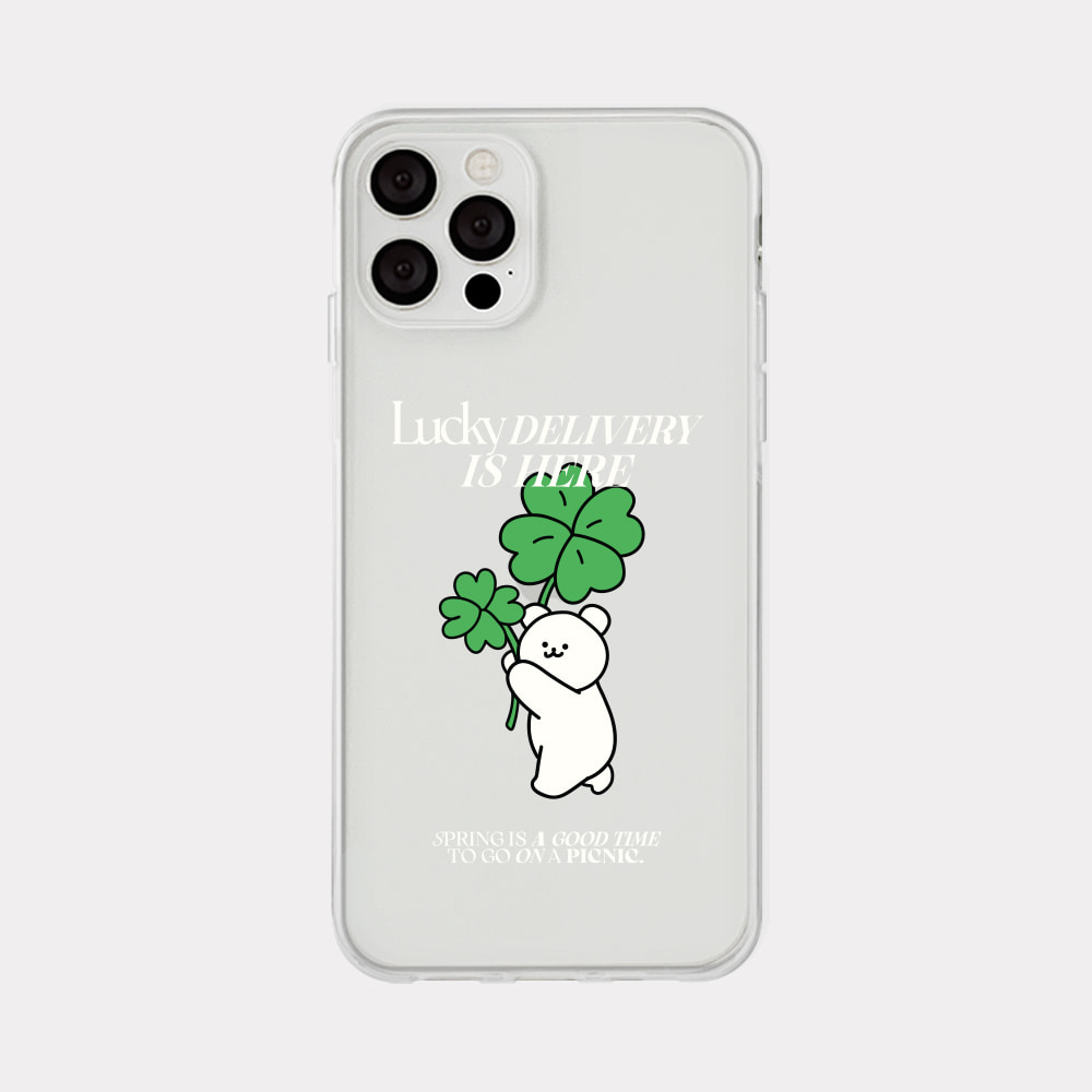 lucky momo bear lettering design [clear phone case]