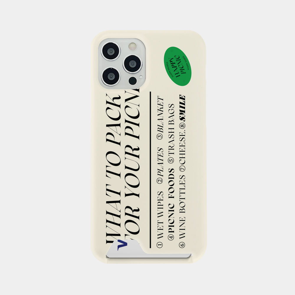 picnic list lettering design [card storage phone case]