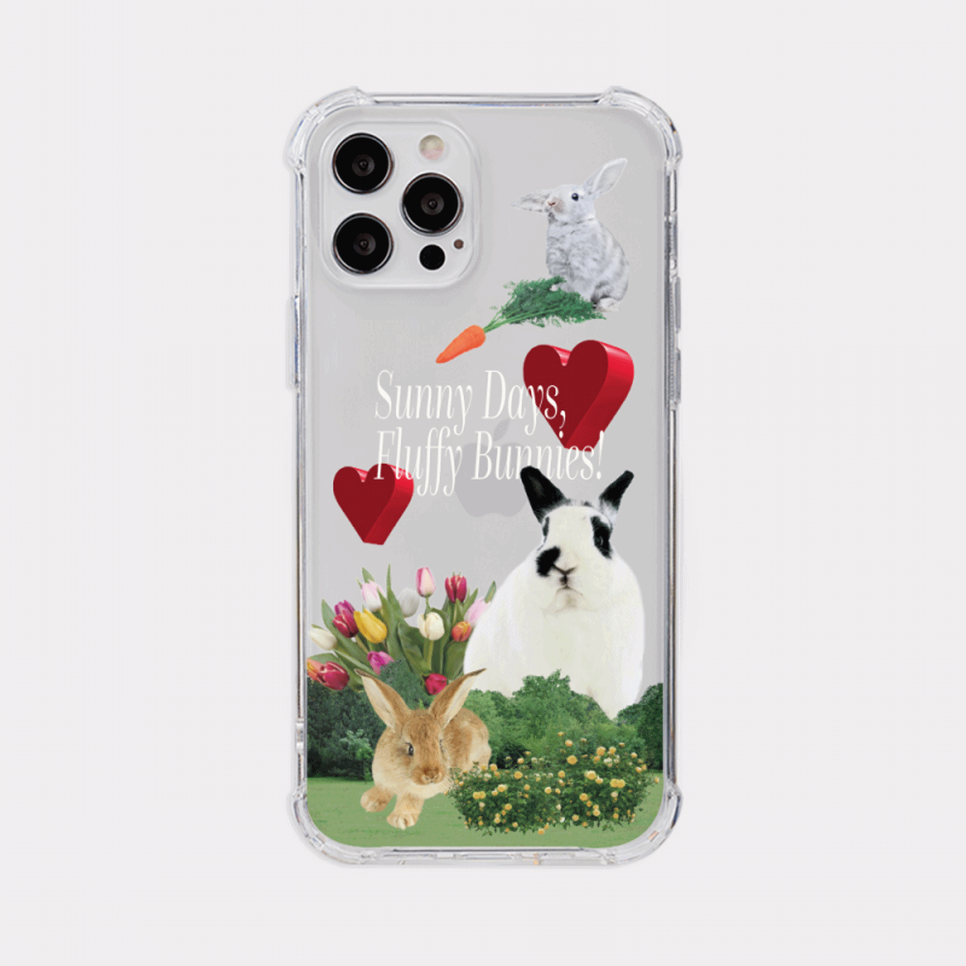 fluffy bunnies design [tank clear hard phone case]