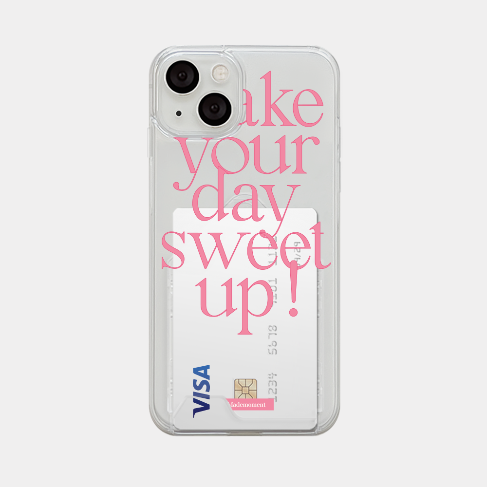 sweet up lettering design [clear hard storage phone case]