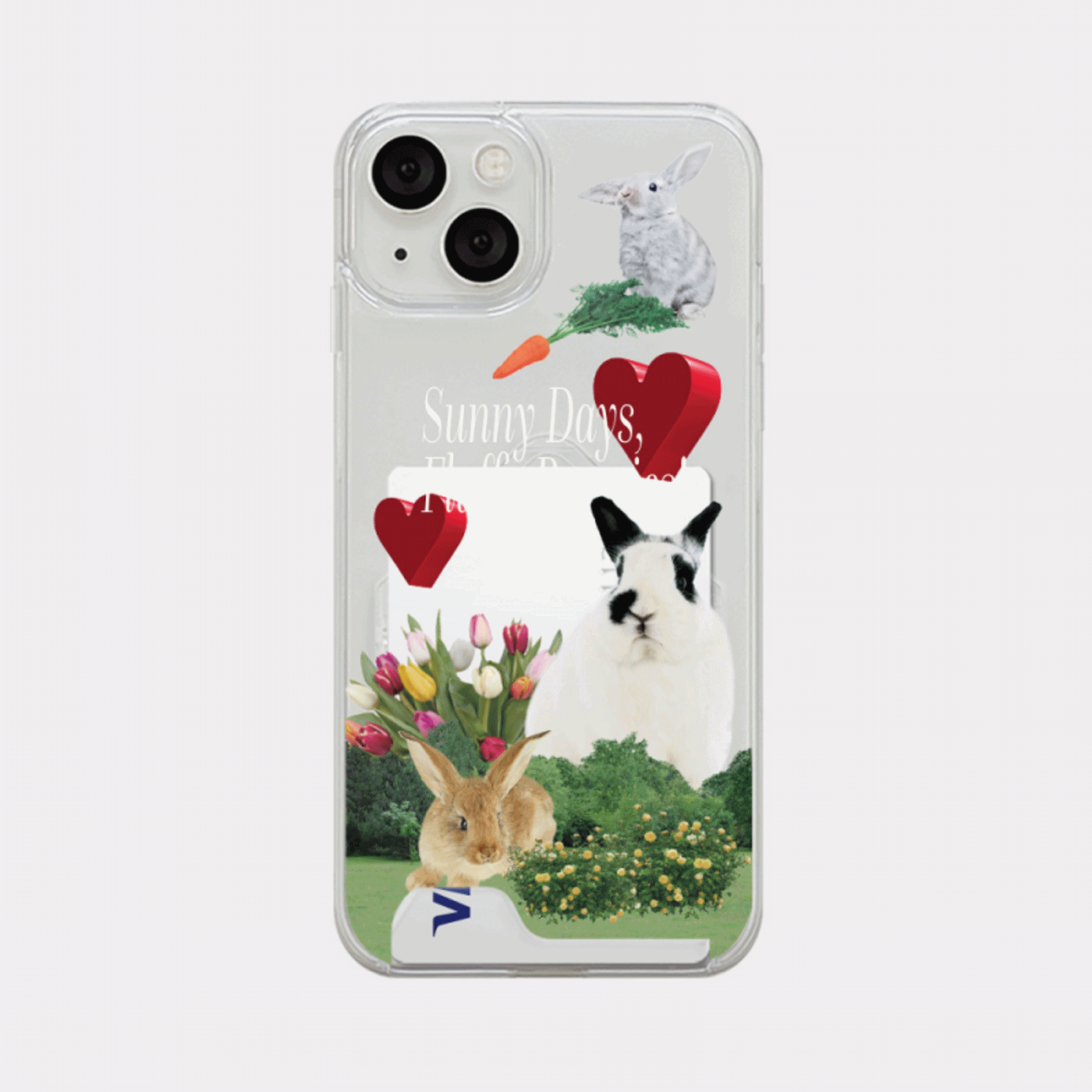 fluffy bunnies design [clear hard storage phone case]