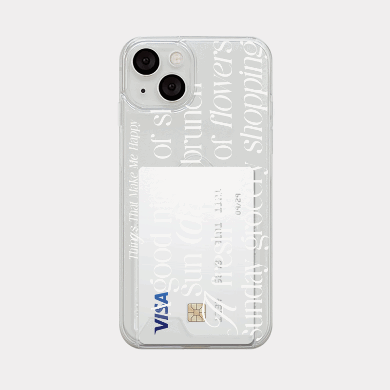 happy list lettering design [clear hard storage phone case]