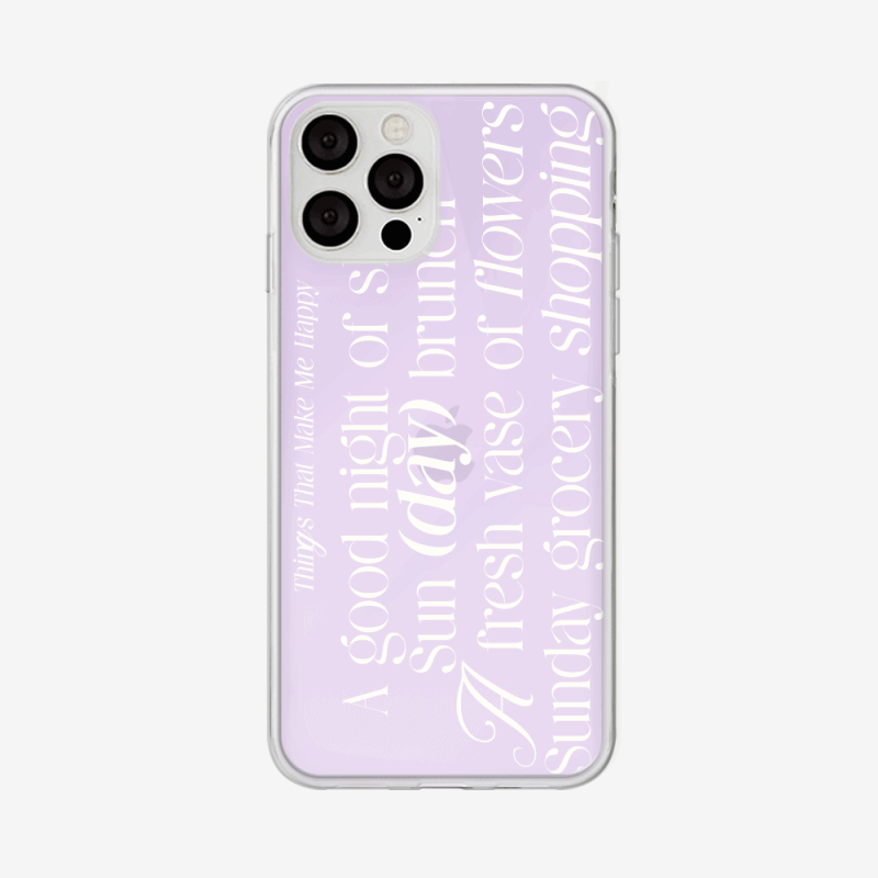 happy list lettering design [glossy mirror phone case]