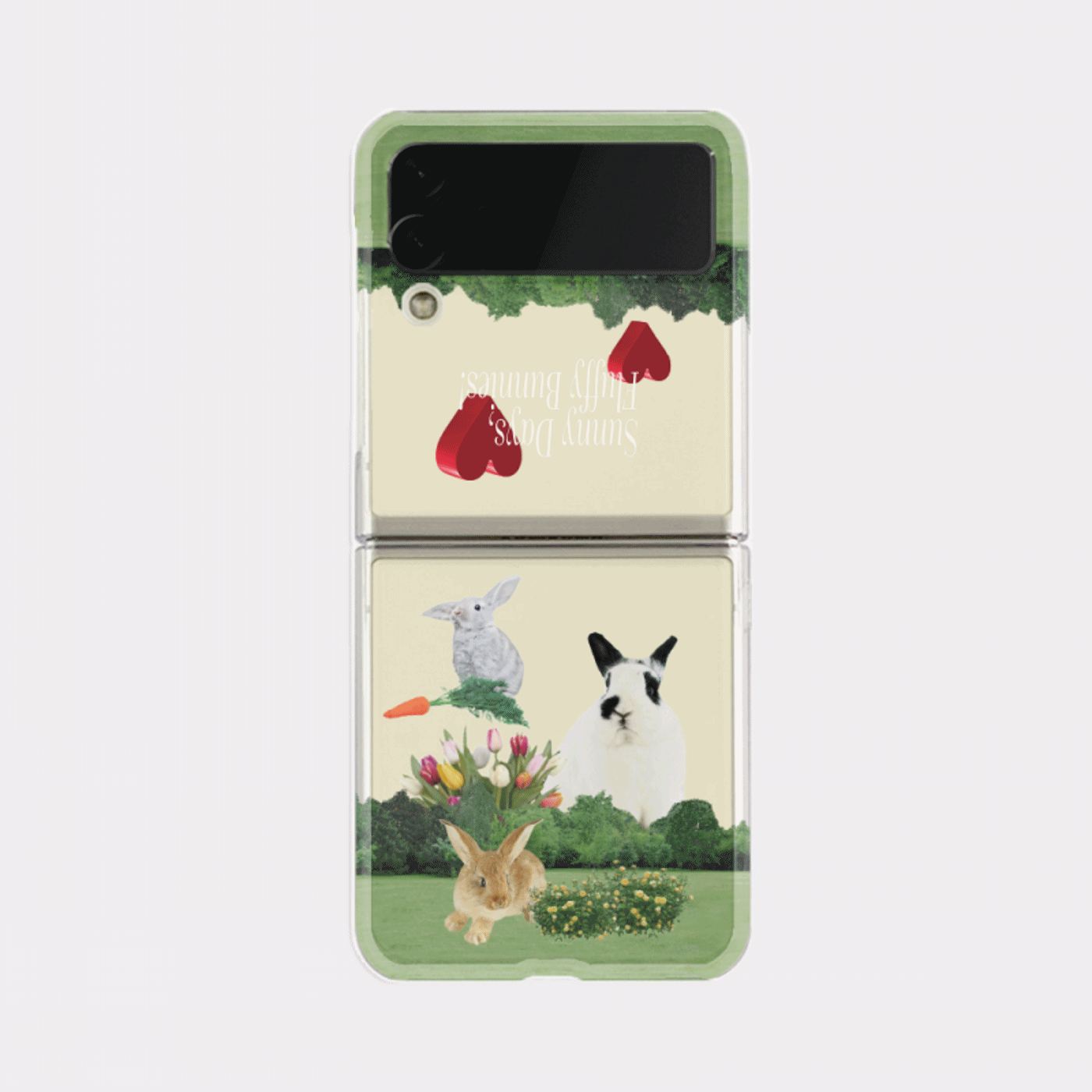 fluffy bunnies design [zflip clear hard phone case]