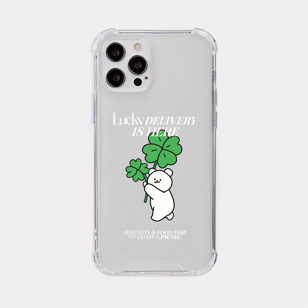 lucky momo bear lettering design [tank clear hard phone case]