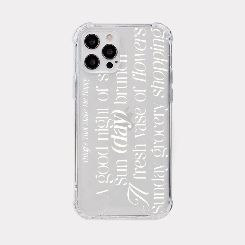happy list lettering design [tank clear hard phone case]