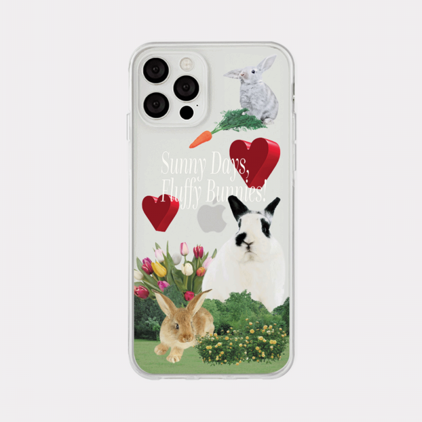 fluffy bunnies design [clear phone case]