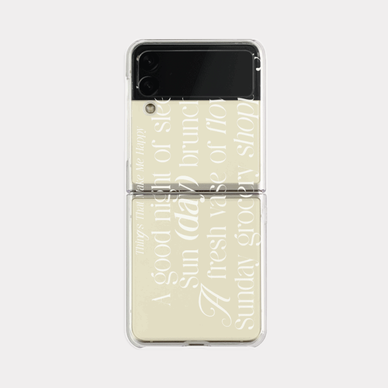 happy list lettering design [zflip clear hard phone case]