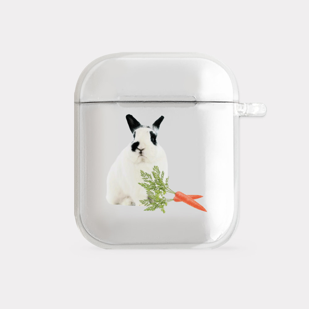 fluffy bunnies design [clear airpods case series]