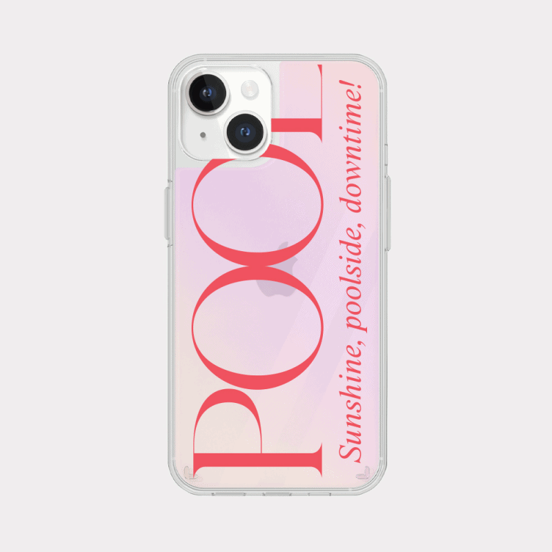poolside lettering design [glossy mirror phone case]