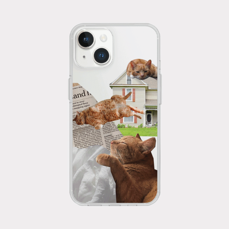 lazy cat design [clear phone case]