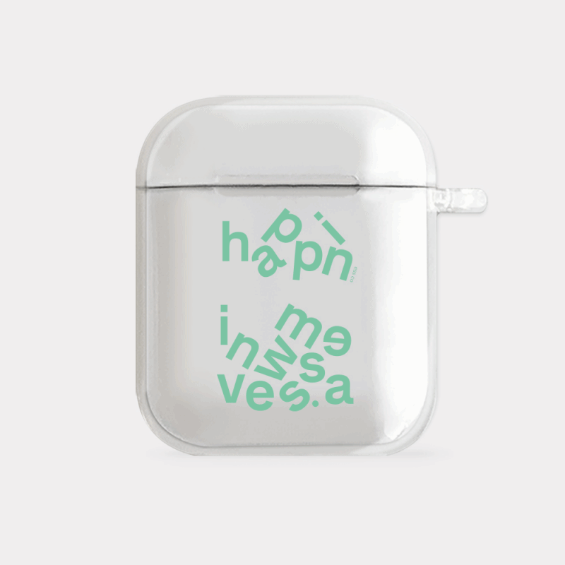 wave of happiness lettering design [clear airpods case series]